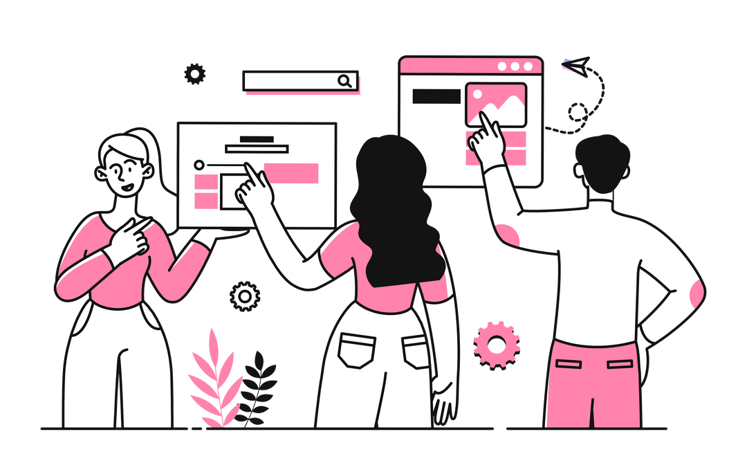 Illustration of a UX Work Group Illustration of a UX Work Group